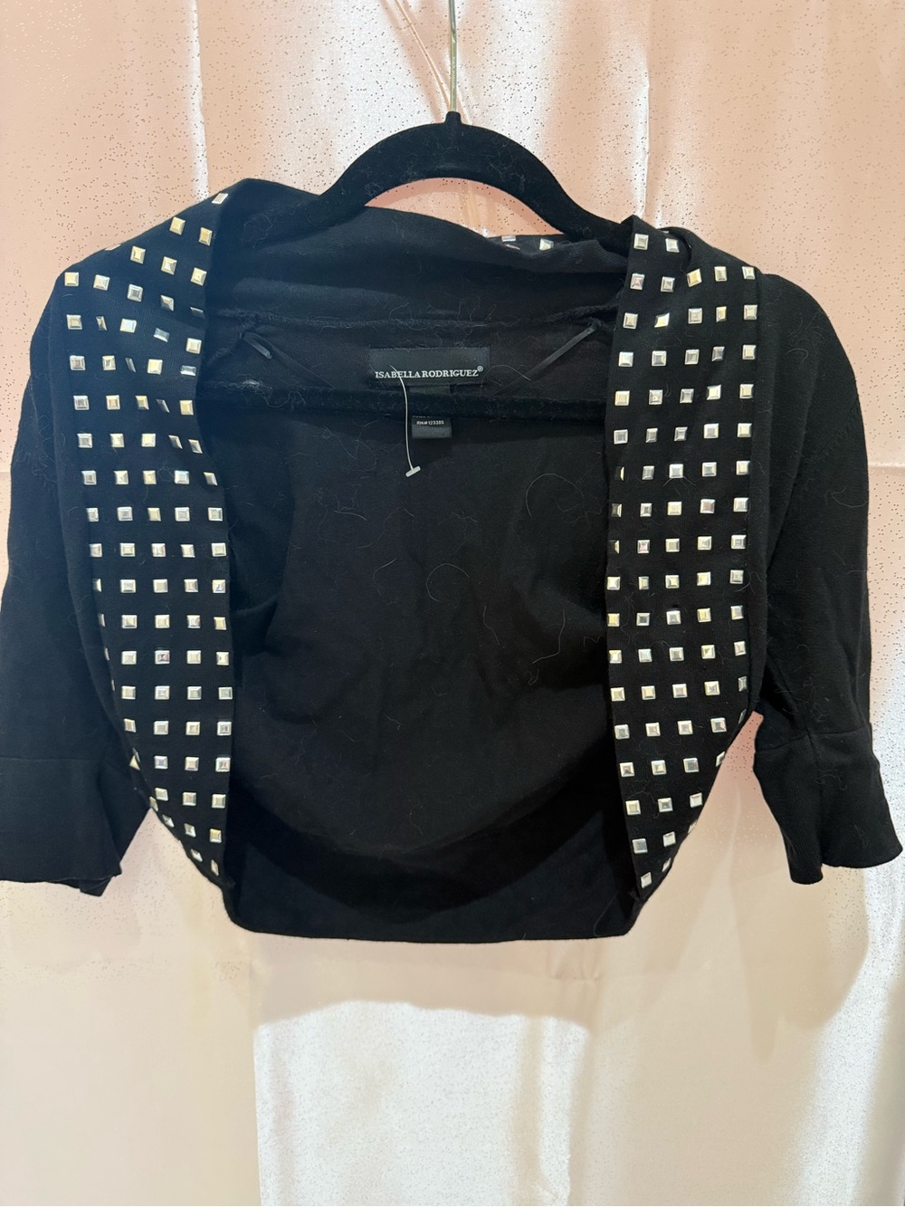 Vintage Y2K Isabella Rodriguez Black Studded Cropped Bolero Shrug Jacket